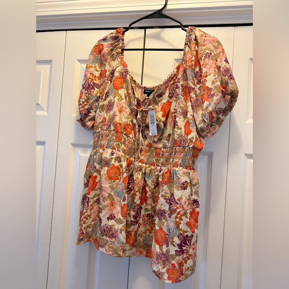 Torrid Harvest Floral Blouse Size 1 or 1X